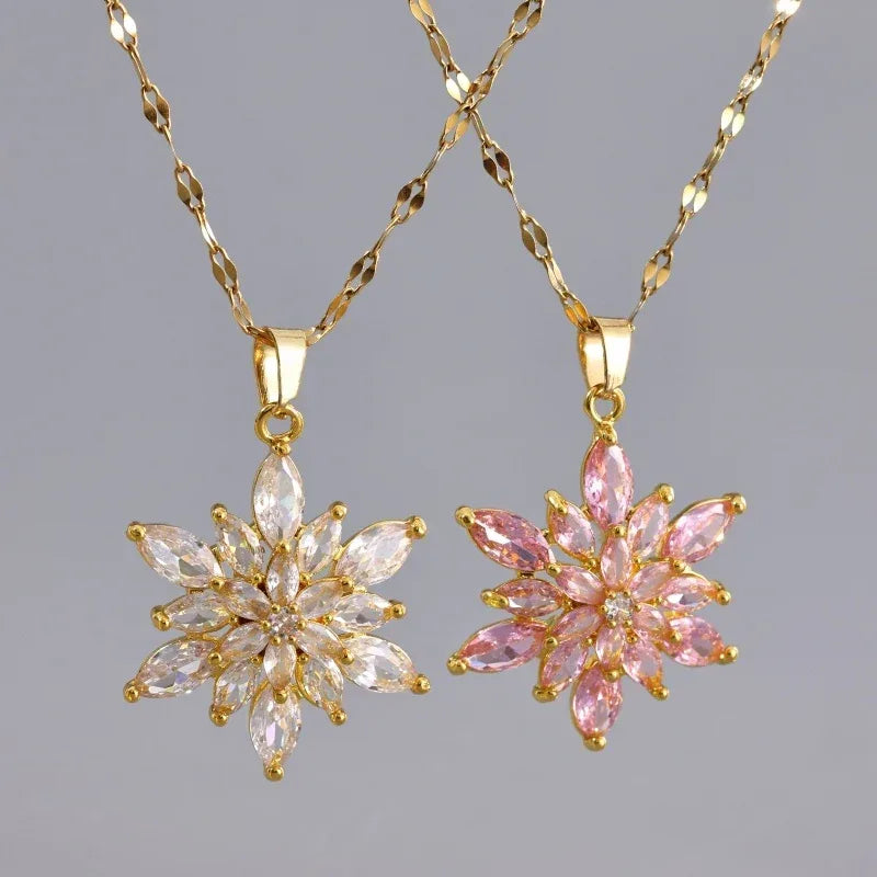 18k Snowflake Necklace - Viexta