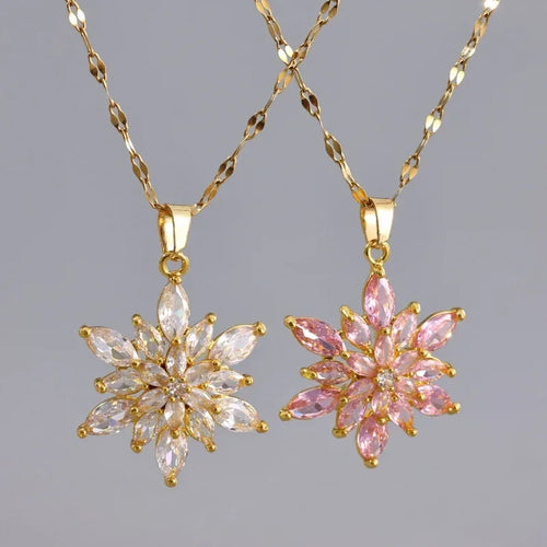 18k Snowflake Necklace - Viexta