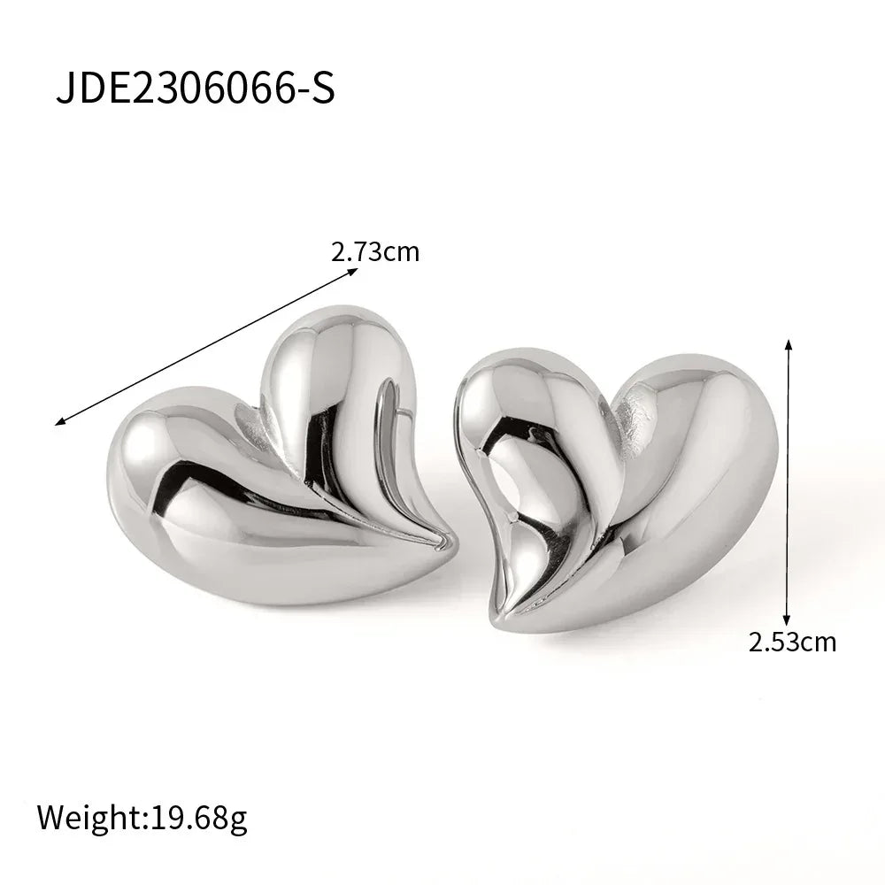 Elegant Heart Peach Stainless Steel Earrings - Viexta