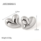 Elegant Heart Peach Stainless Steel Earrings - Viexta
