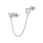 Women's Zircon Butterfly Alphabet One Piece Stud Earrings - Viexta