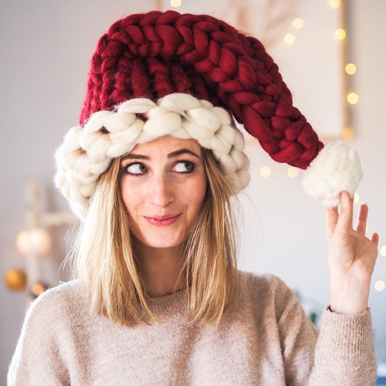 Christmas Plush With Pompom Cute Winter Hat