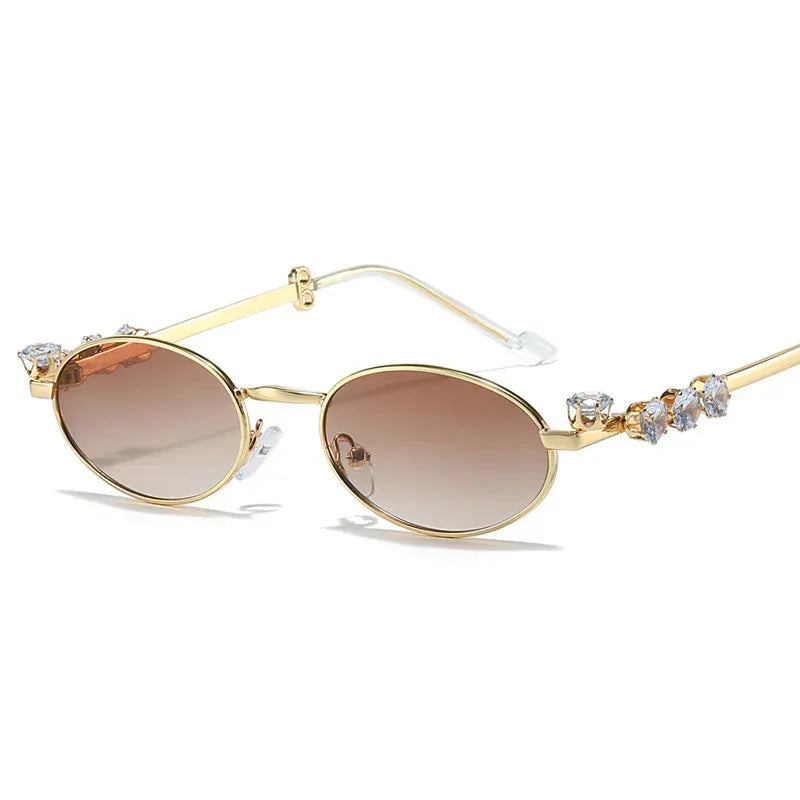 diamond-decoration-oval-metal-sun-glasses - Viexta
