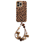 Leopard-Print Plush Lanyard iPhone Case