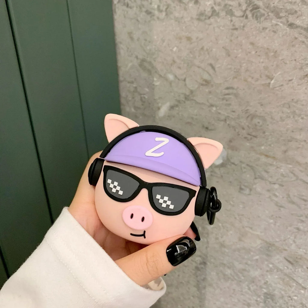 hip-hop-pig-head-airpods-pro-bluetooth-protective-cover - Viexta