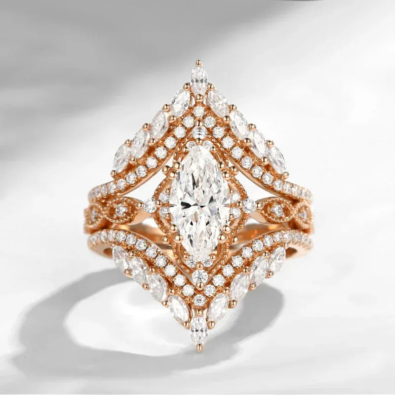 Crown Horse Eye Diamond Ring - Viexta