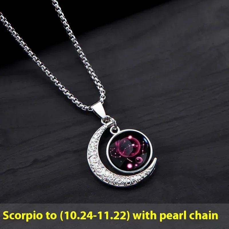 12-constellation-moon-star-glowing-necklace - Viexta