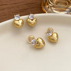 Glossy 3D Heart Earrings - Viexta