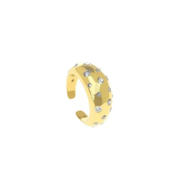 Inlaid Zircon Adjustable Ring - Viexta
