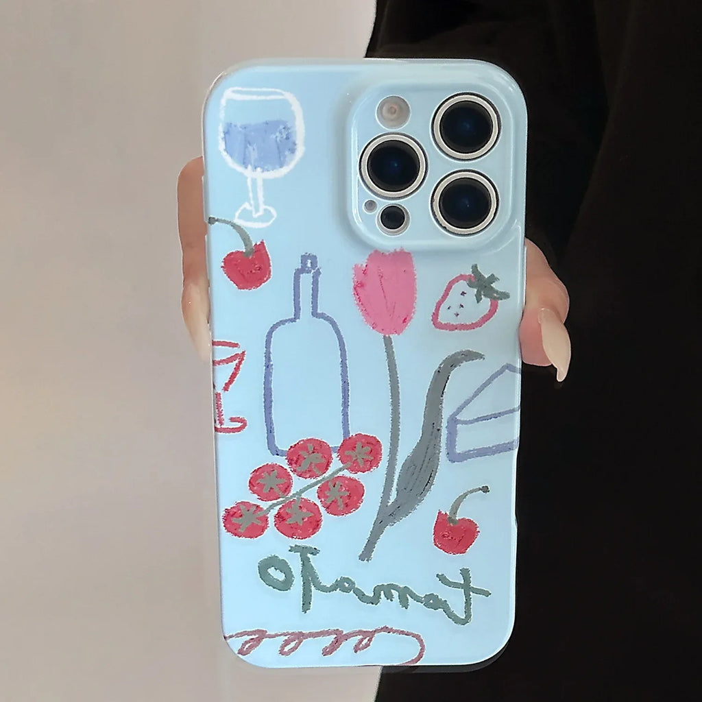 Art-style Tomato Illustration iPhone Case - Viexta