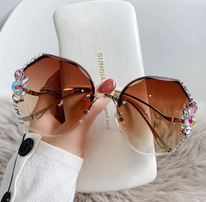 Rhinestone UV Resistant Sunglasses