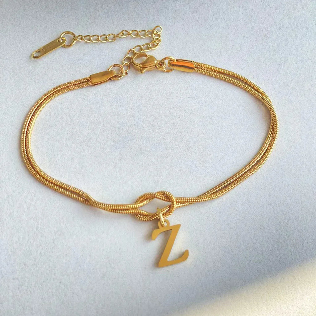 stainless-steel-26-letter-pendant-bracelet - Viexta