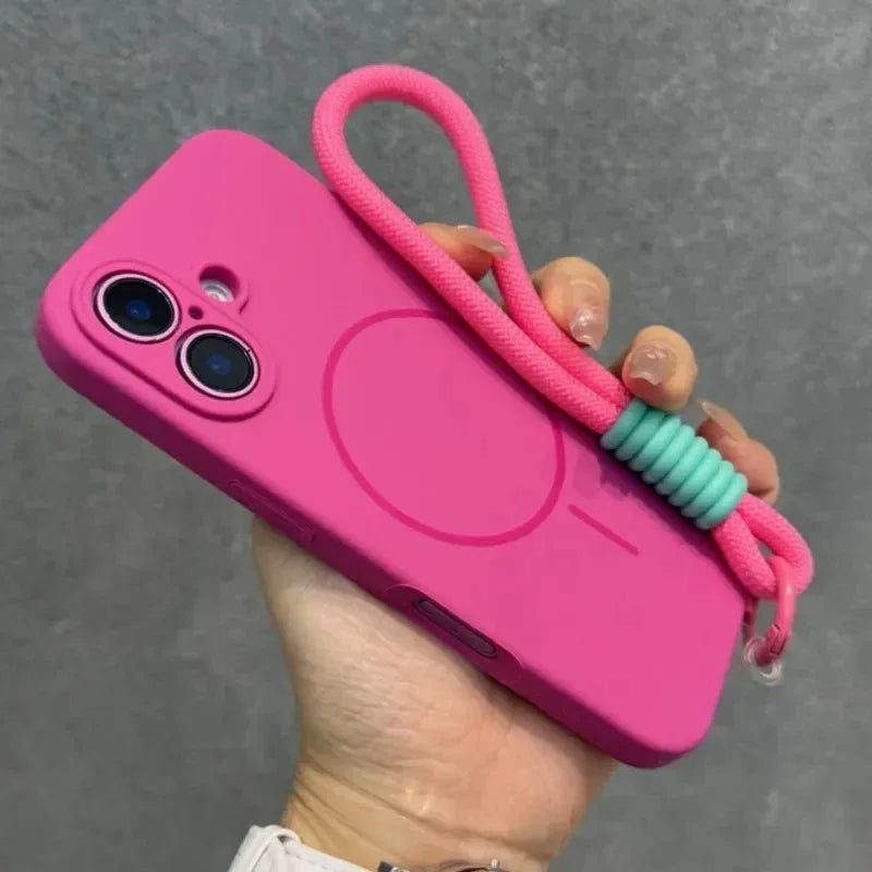 Silicone Magnetic Suction Lanyard iPhone Case - Viexta