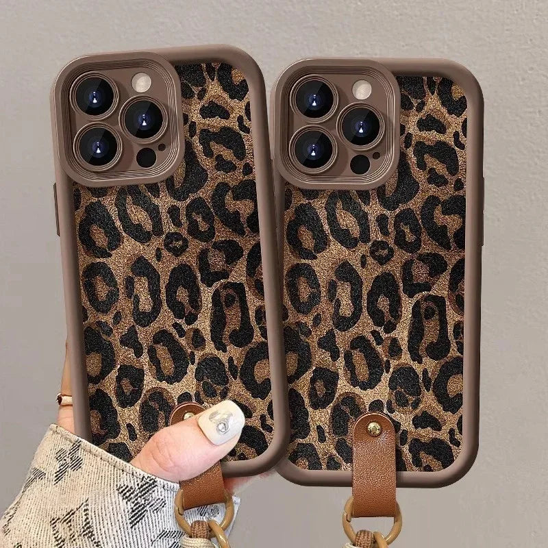 leopard-print-lanyard-iphone-case - Viexta