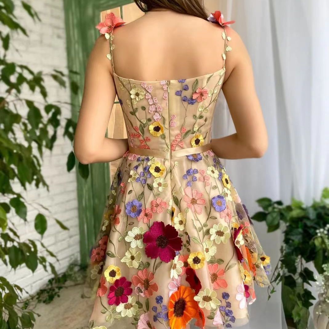 Flower Embroidery Summer Dress