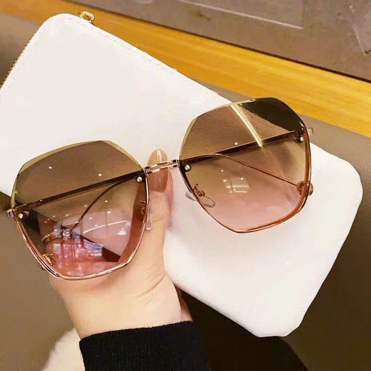 Women's Rimless Cutting Sunglasses - Viexta