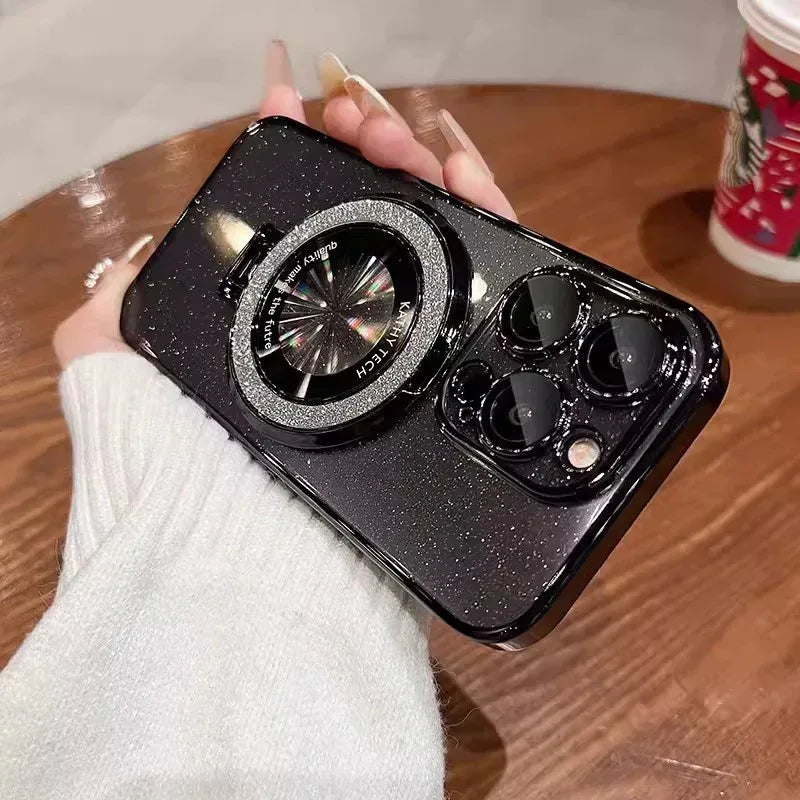 Magnetic Bracket Starry Sky With Lens Protector iPhone case - Viexta
