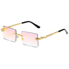 Snake Shaped Metal Cut Edge Sunglasses - Viexta