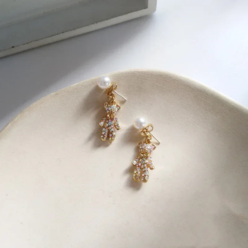Silver Bear Stud Earrings - Viexta