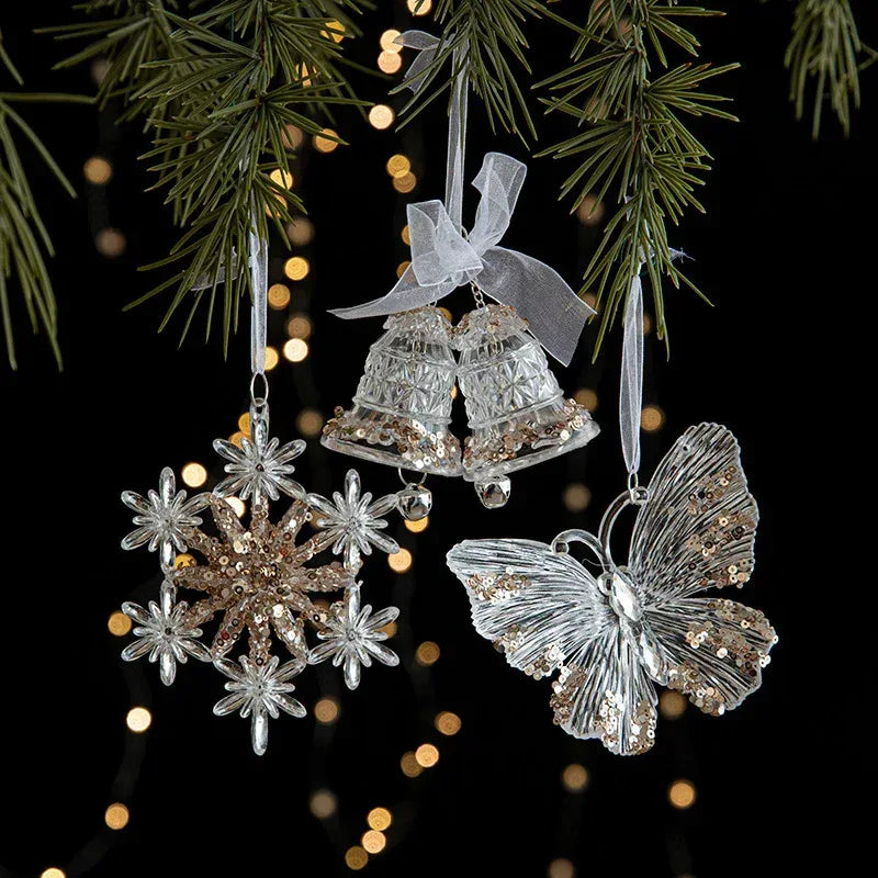 Christmas Decorations Sequins Acrylic Transparent Pendant - Viexta