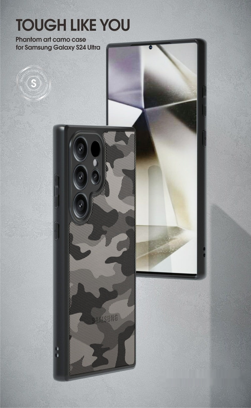 Camouflage Transparent Phone Case for Samsung S24 Ultra