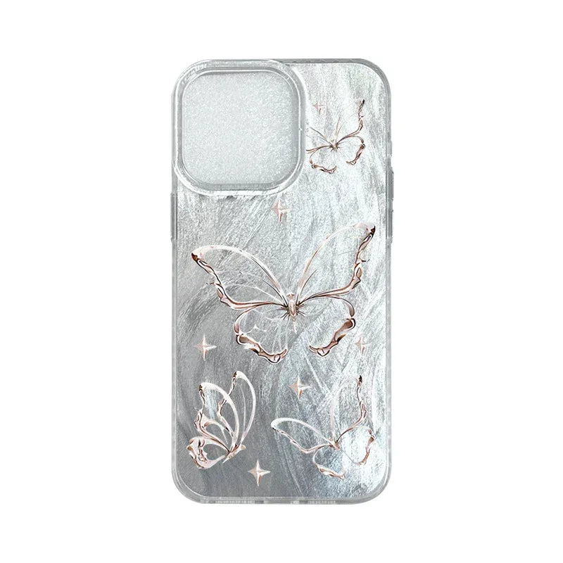 butterfly-iphone-anti-silver-feather-case - Viexta