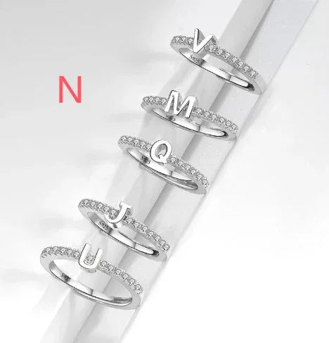 s925-sterling-silver-micro-inlaid-letters-ring - Viexta