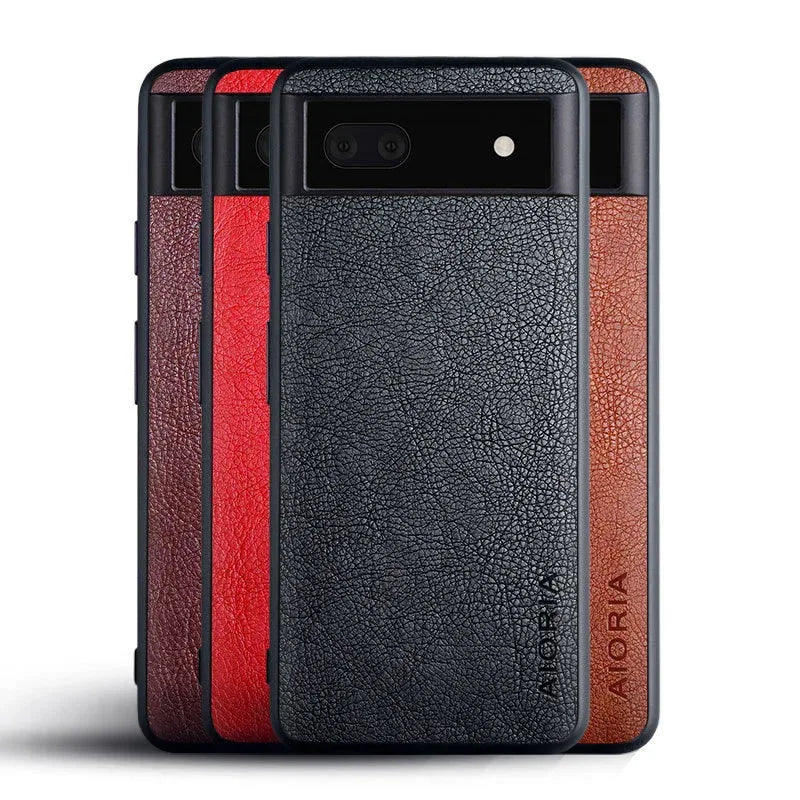Goggle Pixel 6A Classic Lychee Phone Case - Viexta