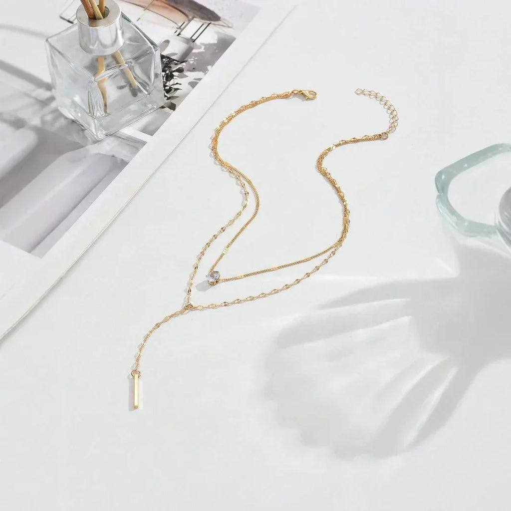 y-shaped-tassel-rhinestone-necklace - Viexta