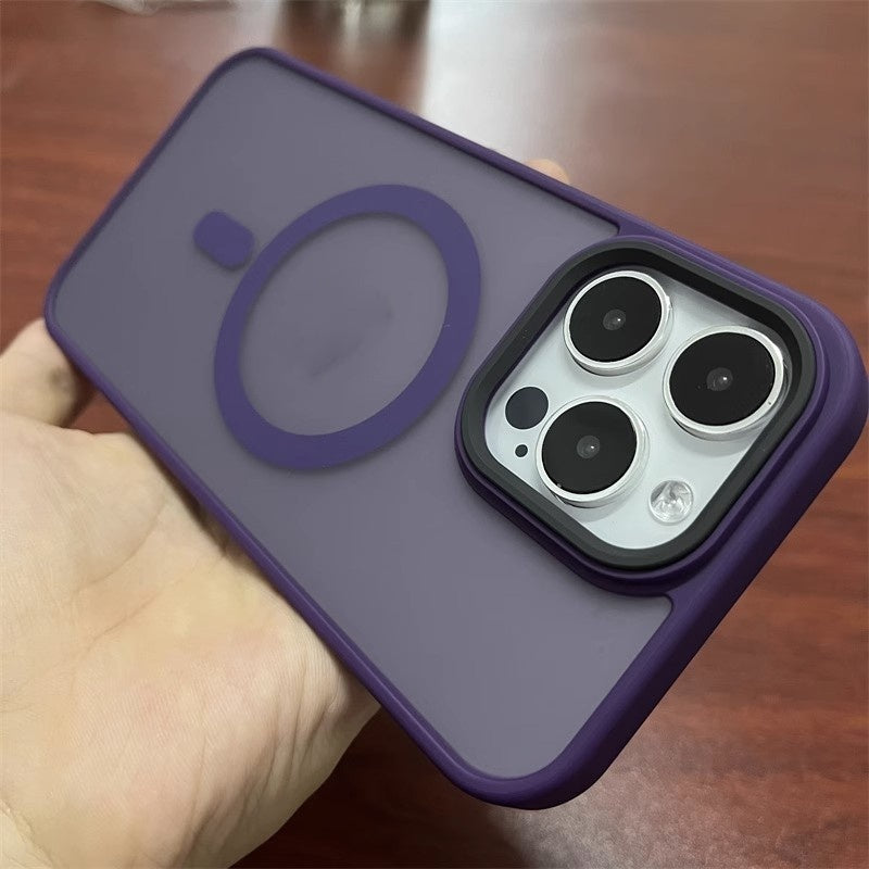 Solid Color Magnetic Frosted iPhone Case