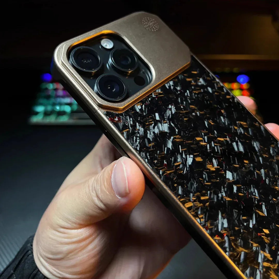 forged-fiber-frameless-metal-aromatherapy-magnetic-iphone-case - Viexta