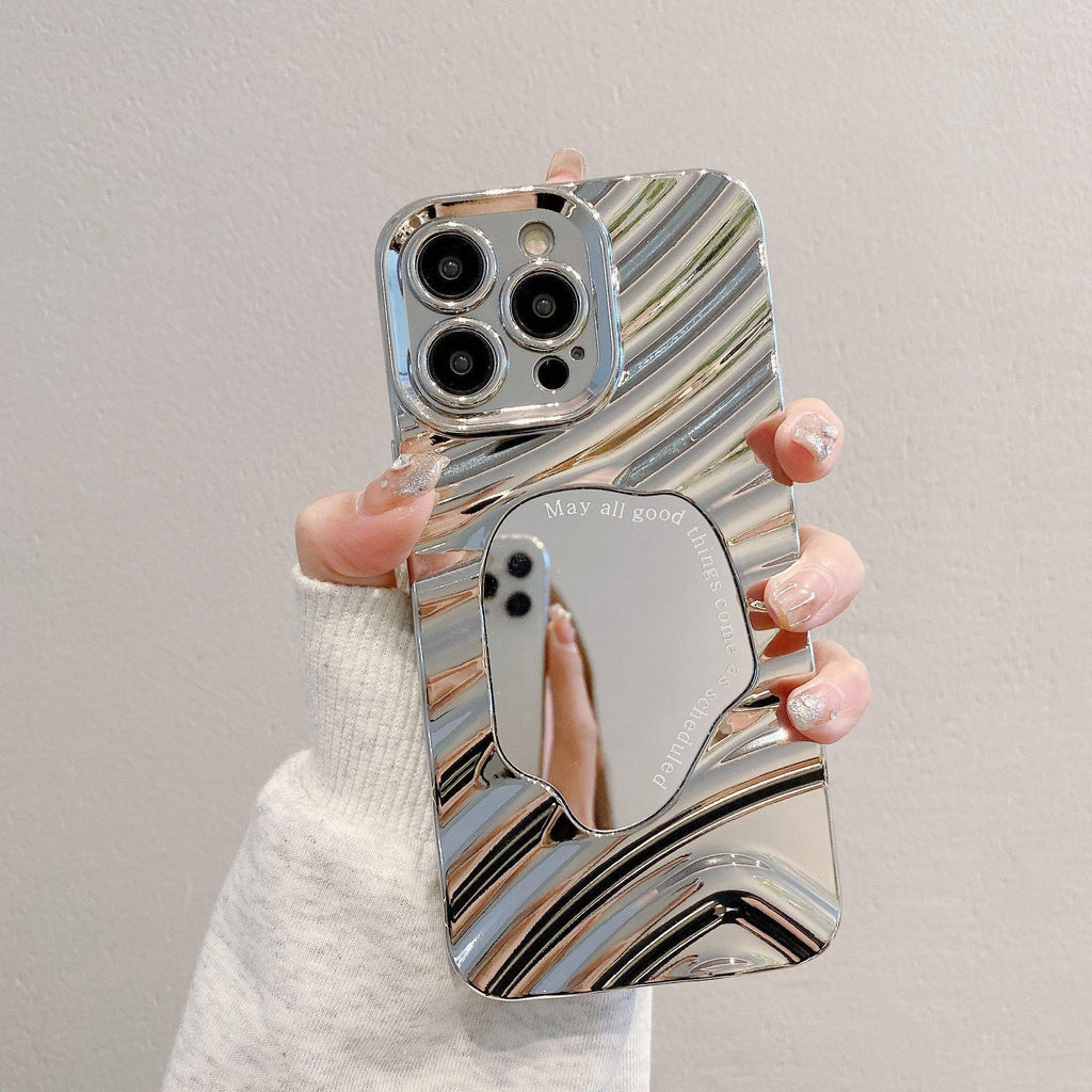 silver-water-ripple-mirror-iphone-case - Viexta