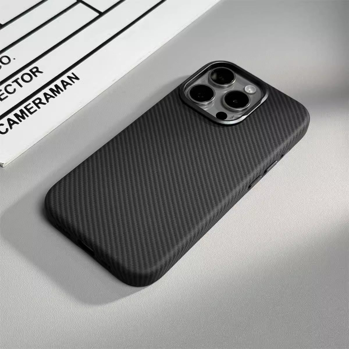 Carbon Fiber Grain Magnetic Leather iPhone Case