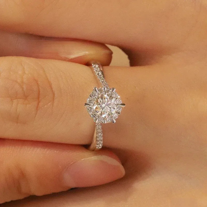 Women's Woven Moissanite Sterling Silver Ring - Viexta