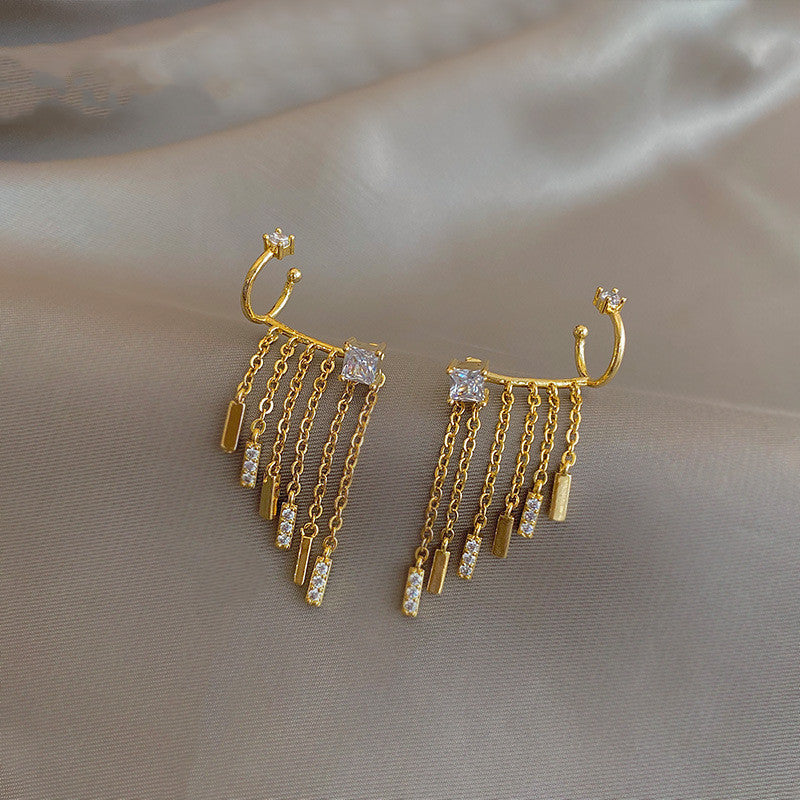 Zircon Tassel Ear Bone Earrings