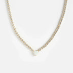 Opal Moon Necklace Diamond Inlaid Clavicle Chain - Viexta