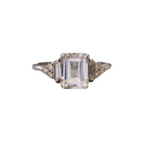 White Zircon Wedding Princess Love Ring - Viexta