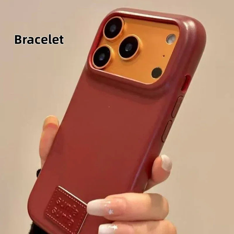Leather Anti-fall Pure Bottom Leather Pattern iPhone Case - Viexta