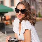 Large Frame Heart Statement Glasses - Viexta