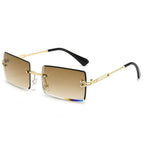 Women's Fashionable Rimless Cut Edge Gradient Sunglasses - Viexta