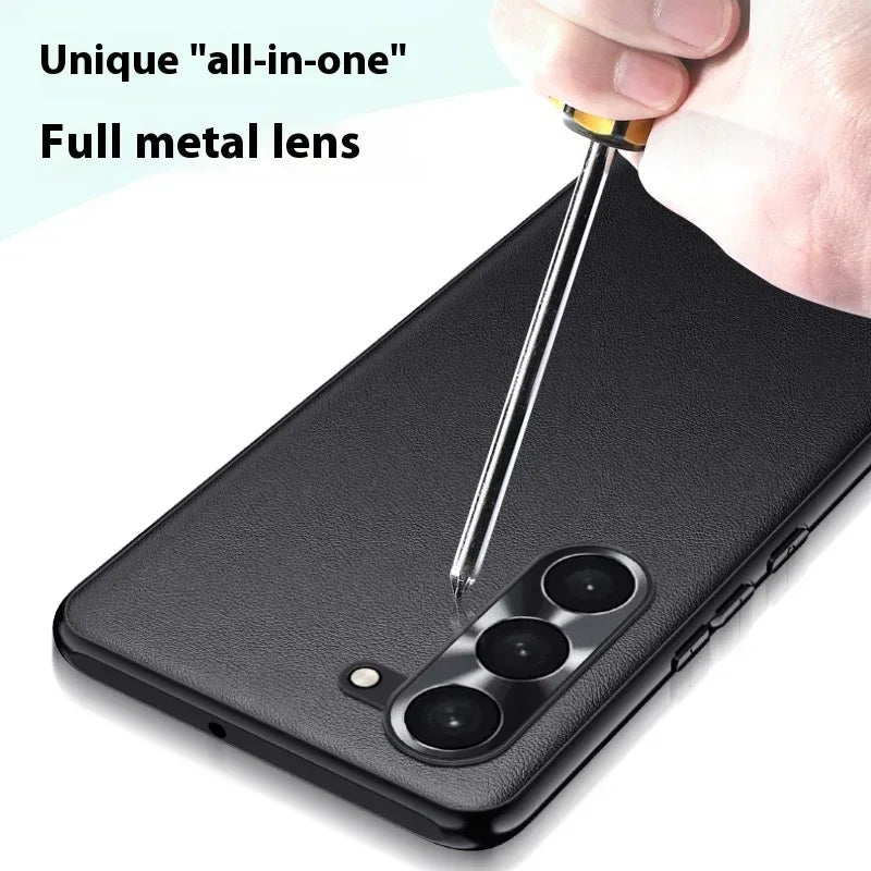 leather-samsung-metal-lens-phone-case - Viexta