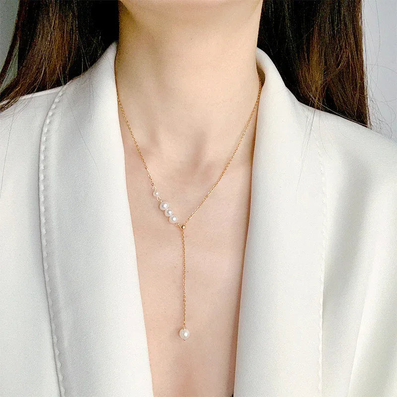 Fresh Water Pearl Grace Clavicle Chain - Viexta