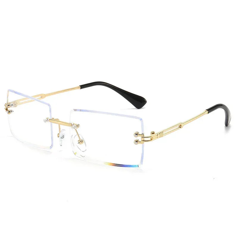 Women's Fashionable Rimless Cut Edge Gradient Sunglasses - Viexta