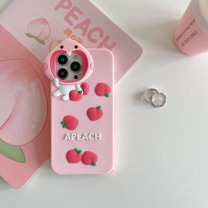 Three-dimensional Silicone Strawberry iPhone Case