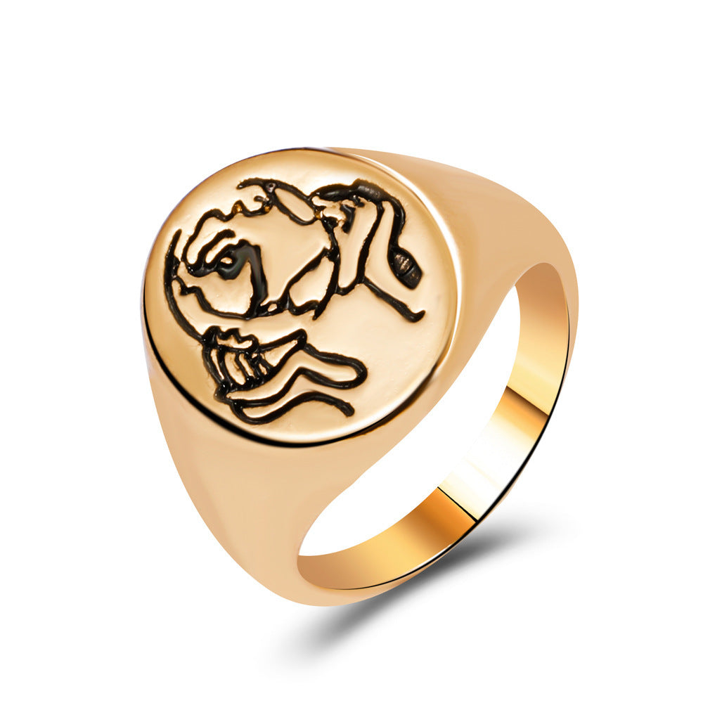 European Retro Portrait Ring