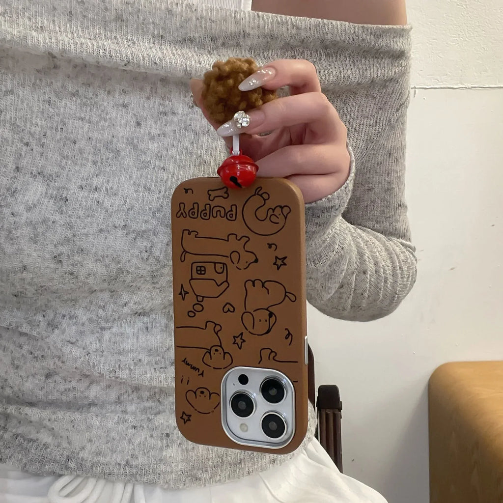 cartoon-cute-line-dog-iphone-case - Viexta