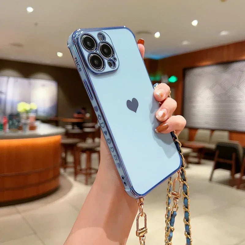 Electroplated Love Lanyard iPhone Case - Viexta