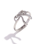 Stainless Steel 18K Gold Plating Rhinestone Bow Pendant Earring Ring