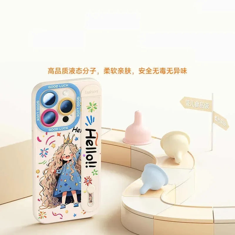 wrist-strap-bracket-silicone-drop-resistant-iphone-case - Viexta