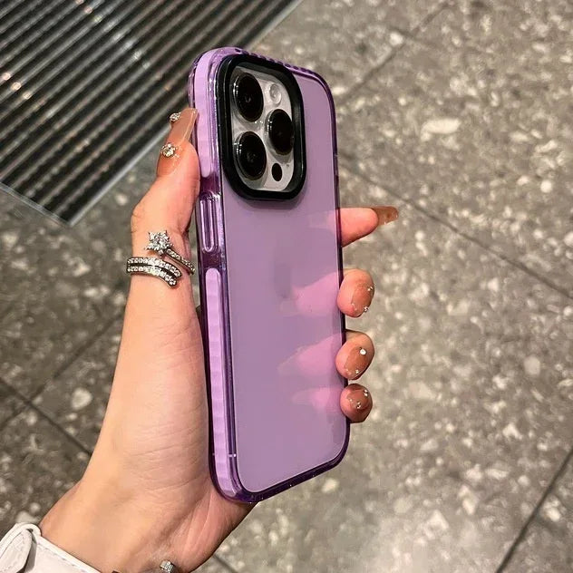 Contrast Color Transparent Drop-resistant iPhone Case - Viexta